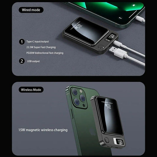 Magnetic Wireless Power Bank 12000mAh For Phone 12 and beyond.